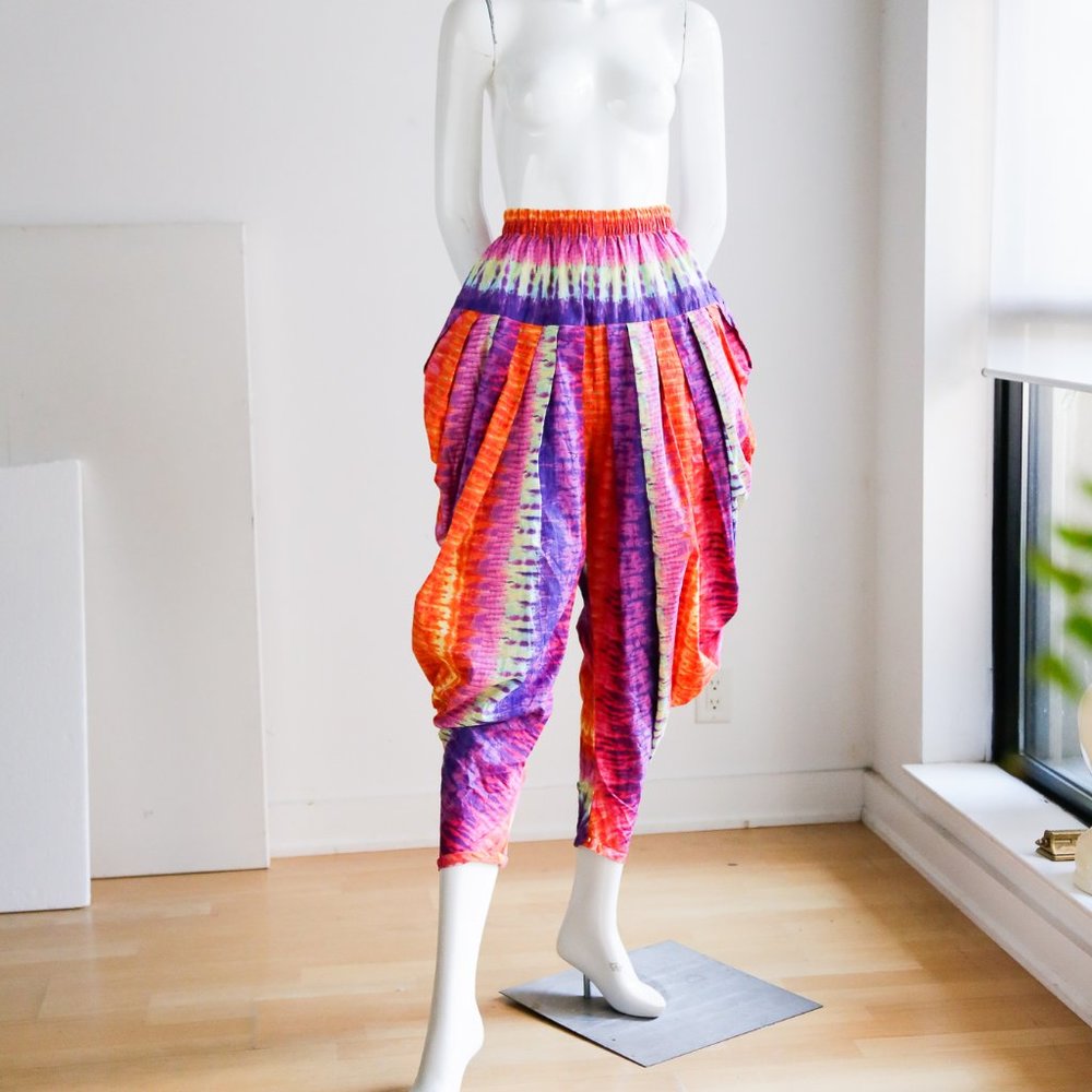Vintage Tie Dyed Colourful Cotton Harem Pants ๐ - Picture 2 of 8